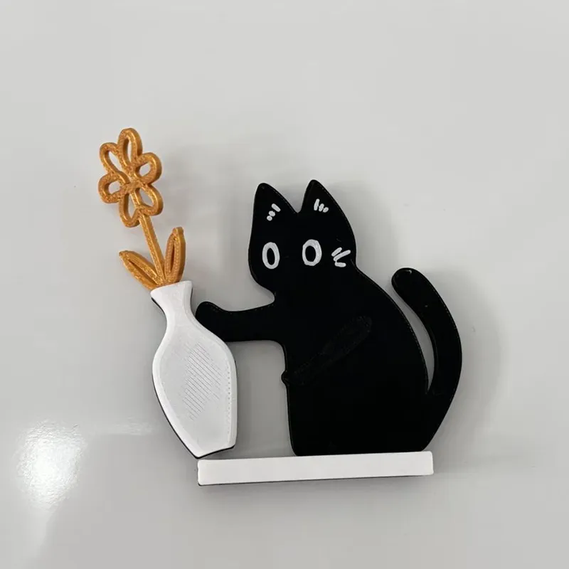Kedi Bıyığı Toplayıcı Vazolu Buzdolabı Süsü - Image 5