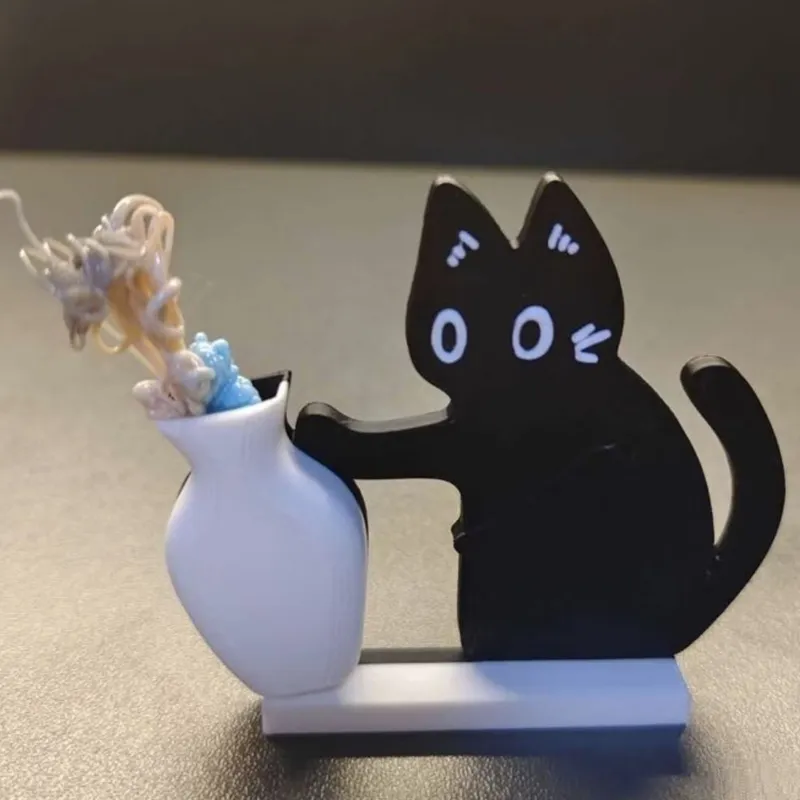 Kedi Bıyığı Toplayıcı Vazolu Buzdolabı Süsü - Image 7