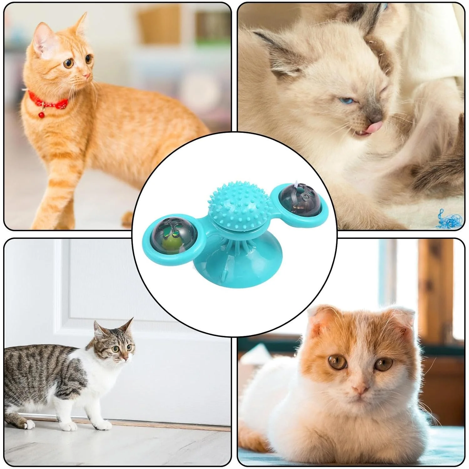 Kediler İçin Dönen Oyuncak – Duvara Yapışan Windmill Kedi Oyuncağı - Image 5