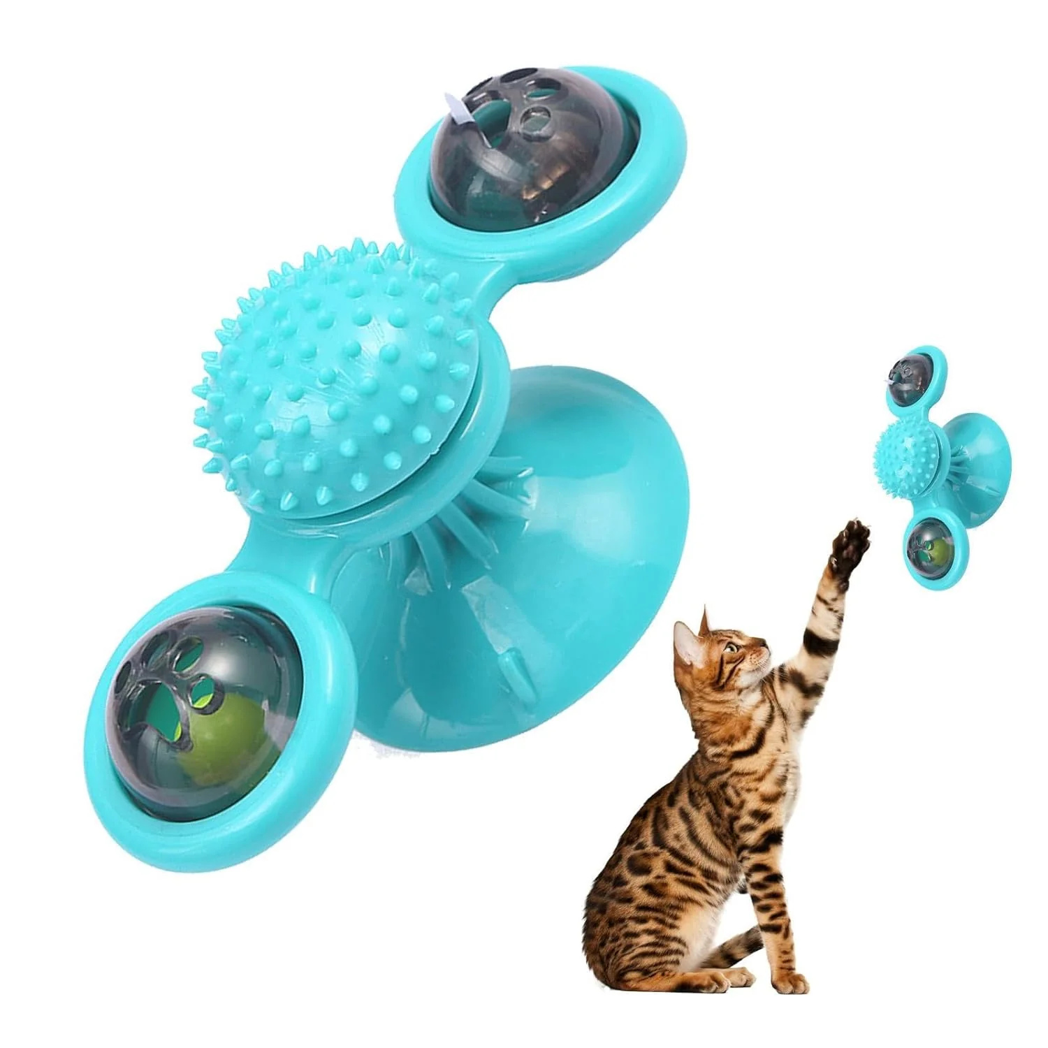 Kediler İçin Dönen Oyuncak – Duvara Yapışan Windmill Kedi Oyuncağı - Image 6