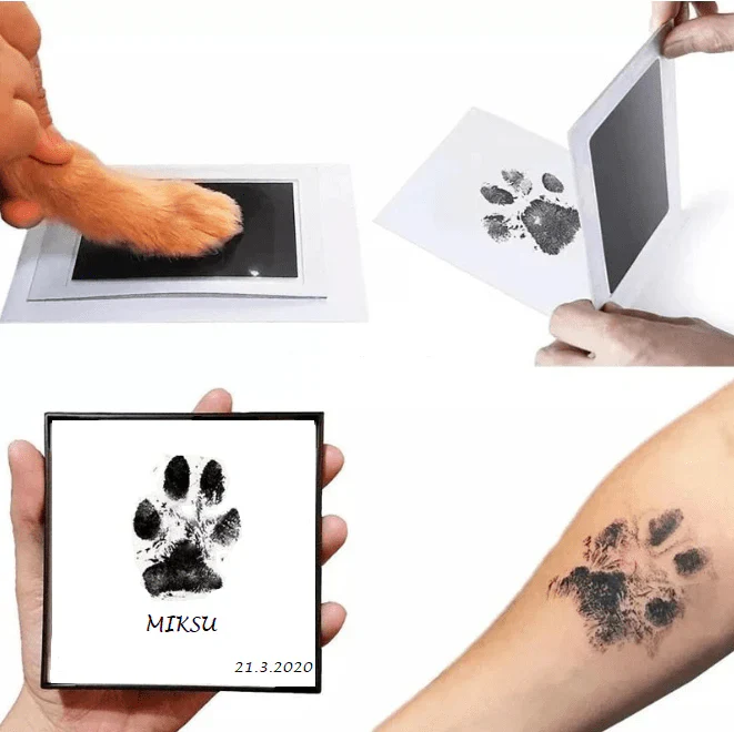 VetriPrintPaw - Kedi Köpek Pati İzi Fotoğraf Çerçevesi Seti