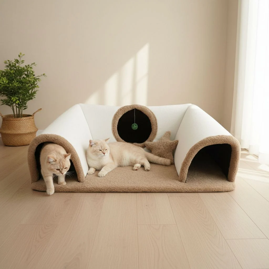 Oyunlu, Yumuşak ve Konforlu Lüks Kedi Tüneli Yatağı-VetriRest - Image 6
